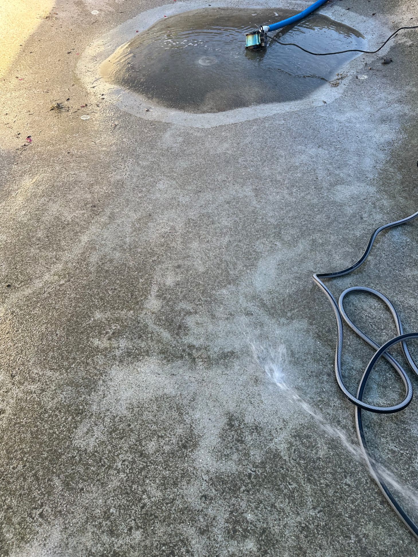 Pool acid wash in progress